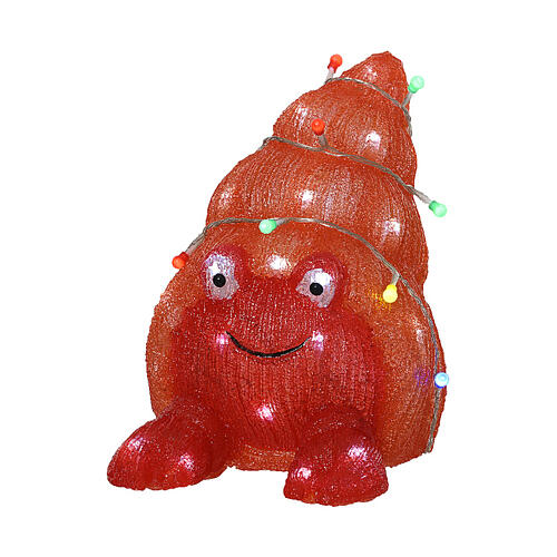 Caranguejo-eremita de Natal em acrílico com LEDs branco frio 30x24 cm 4