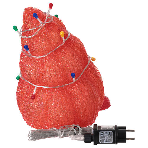 Caranguejo-eremita de Natal em acrílico com LEDs branco frio 30x24 cm 6