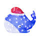 Christmas whale with cold white LED lights, 12x18 in s4