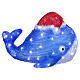 LED Whale with Christmas Hat Cold White Light 30x45 cm s5