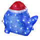 LED Whale with Christmas Hat Cold White Light 30x45 cm s6