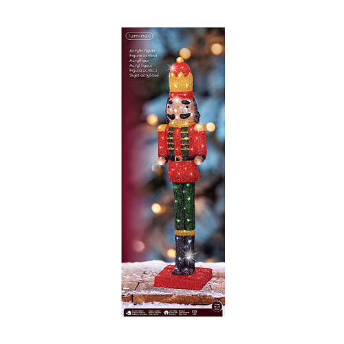 Dziadek do orzechów LED zimny biały- figura świetlna z akrylu, 106×24 cm 3