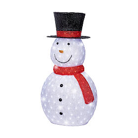 Pupazzo di neve a LED bianco freddo acrilico 107x58 cm