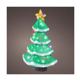 Sapin de Noël LED blanc froid acrylique 55x35 cm