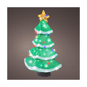 Albero di Natale LED bianco freddo acrilico 55x35 cm