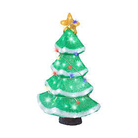 Albero di Natale LED bianco freddo acrilico 55x35 cm