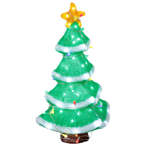 Albero di Natale LED bianco freddo acrilico 55x35 cm 5