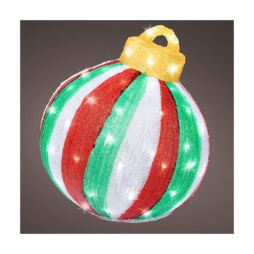 Pallina Natalizia LED bianco freddo acrilico 40x35 cm 1