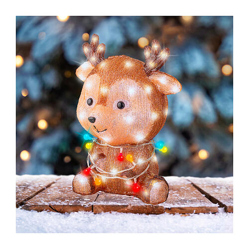 Renna acrilico LED bianco freddo 40x32 cm 2