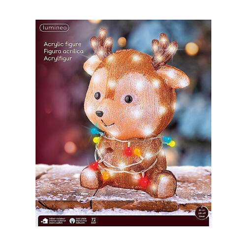 Renna acrilico LED bianco freddo 40x32 cm 4