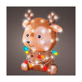 Renifer - figurka świetlna z akrylu, LED biały zimny, do wewnątrz i na zewnątrz, 40x32 cm