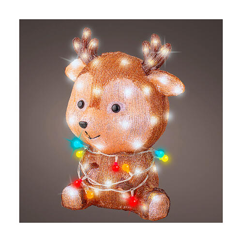 Renifer - figurka świetlna z akrylu, LED biały zimny, do wewnątrz i na zewnątrz, 40x32 cm 1