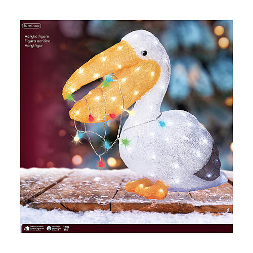 Pelicano de LED acrílico branco frio 48x55 cm 3