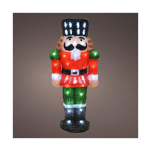 Acrylic nutcracker with cold white LED lights, 24x12 in 1