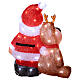 Weihnachtsmann mit Rentier, Acrylfigur, 39 × 34 cm, 80 LEDs, kaltweiß, innen/außen s6