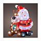 Babbo Natale e renna LED bianco freddo acrilico 40x35 cm s1
