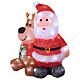 Babbo Natale e renna LED bianco freddo acrilico 40x35 cm s4
