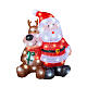 Święty Mikołaj z reniferem LED zimny biały - figura z akrylu, 40x35 cm s5