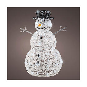 Pupazzo di neve acrilico LED bianco freddo 65x45 cm