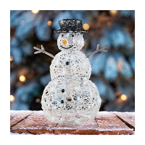 Pupazzo di neve acrilico LED bianco freddo 65x45 cm 3