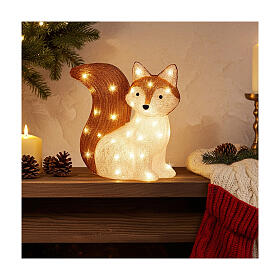 Acrylic fox, white cold LEDs, 15x8 in