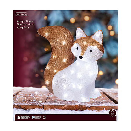 Raposa acrílico LED branco frio 37x20 cm 7