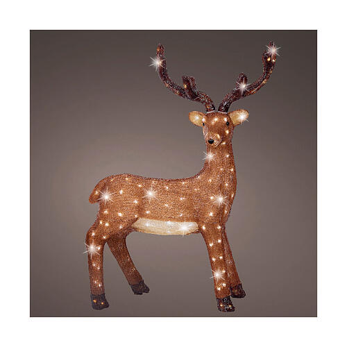 LED acrylic reindeer, cold white light, 24x10 in 1