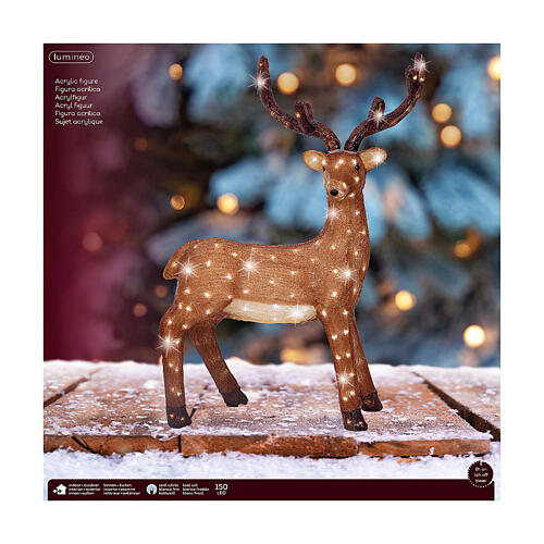 Renna LED acrilico luce bianca fredda 86x25 cm 4