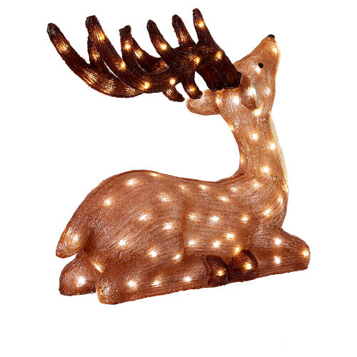 Seated acrylic LED reindeer with cold white light, 22x7 in 4