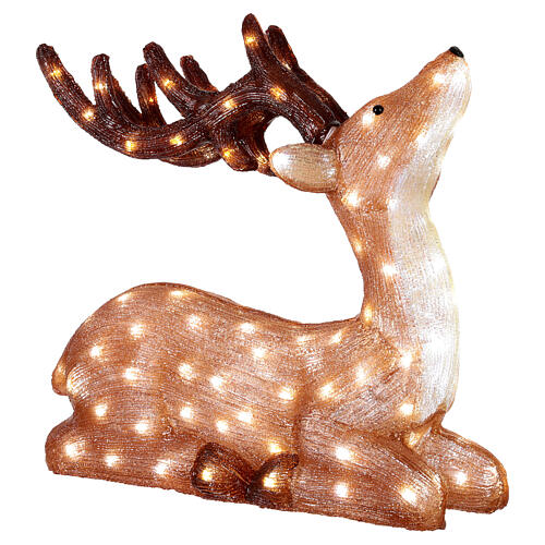 Seated LED Acrylic Reindeer Cold White Light 55x18 cm 3