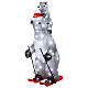 Orso polare con orsetto su sci acrilico LED luce bianca fredda 70x30 cm s2