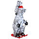 Orso polare con orsetto su sci acrilico LED luce bianca fredda 70x30 cm s6