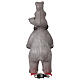 Orso polare con orsetto su sci acrilico LED luce bianca fredda 70x30 cm s8