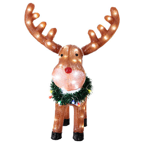 Renifer z girlandą LED - figurka z akrylu, światło białe zimne, 60x45 cm 4