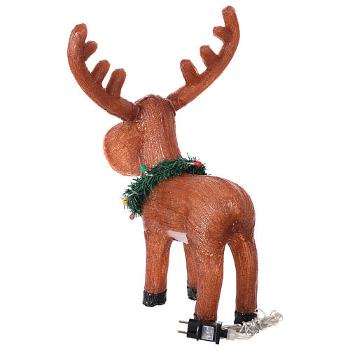 LED Reindeer with Garland in Acrylic Cold White Light, 60x45 cm 8