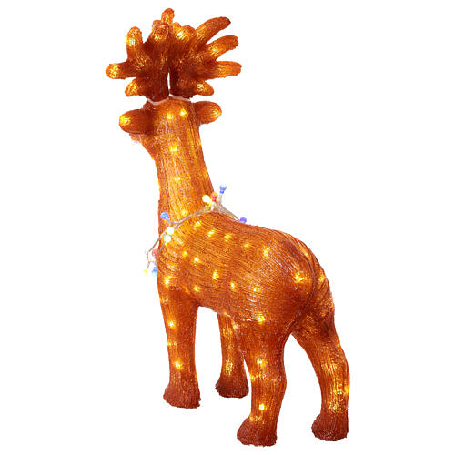 Rentier mit Lichterkette, Acrylfigur, 120 kaltweiße LEDs, 70 x 50 cm – für Innen- und Außenbereich 6