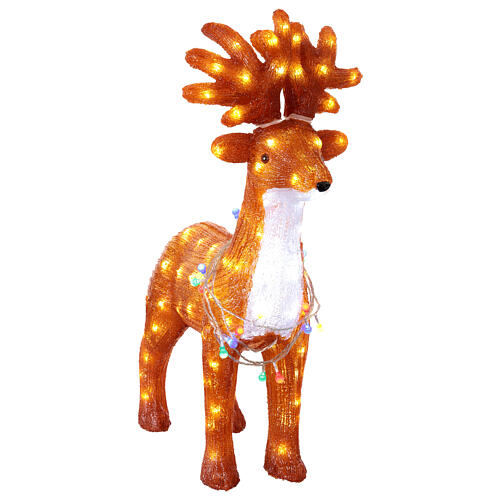 Christmas LED acrylic reindeer, cold white light, 28x20 in 3