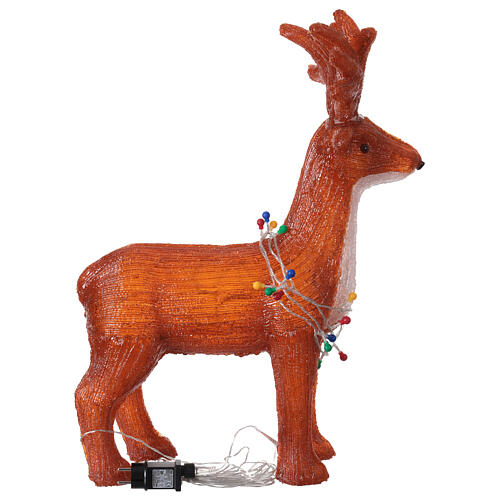 Reno luces navideñas LED de acrílico luz blanca fría 70x50 cm 7