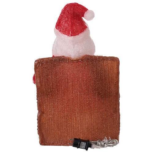 Père Noël sur fauteuil LED acrylique lumière blanche froide 60x35 cm 7