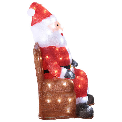 Santa Claus on an armchair, LED acrylic, cold white light, 60x35 cm 4
