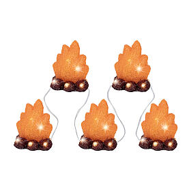 Set 5 fuegos LED efecto chimenea acrílico ext/int 15x10 cm