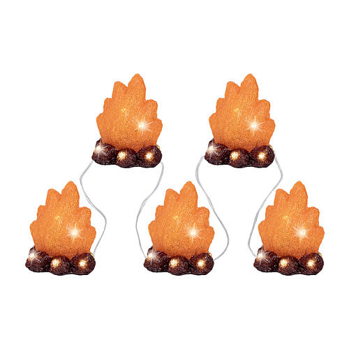 Set 5 fuegos LED efecto chimenea acrílico ext/int 15x10 cm 2