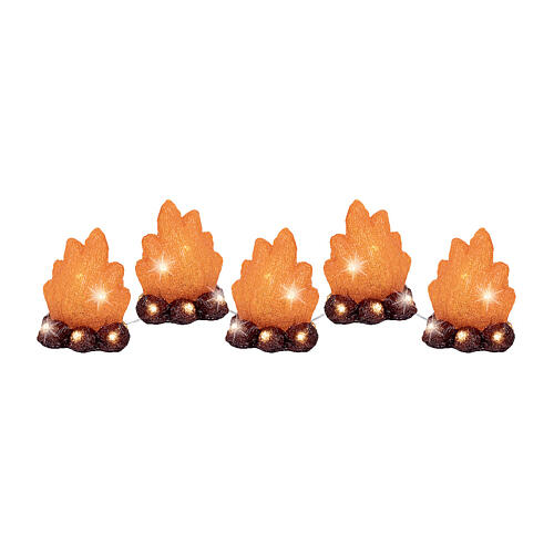 Set 5 fuochi LED effetto camino acrilico est/int 15x10 cm 4
