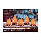 Set 5 fuochi LED effetto camino acrilico est/int 15x10 cm s3