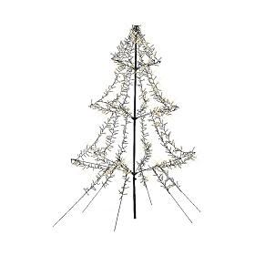 Albero luminoso LED bianco caldo 8 funzioni 200x120 cm esterno