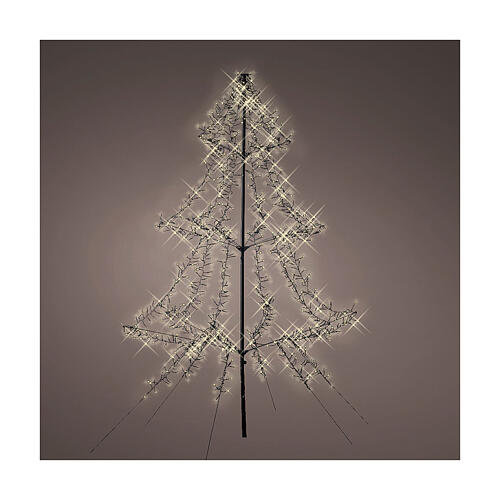 Albero luminoso LED bianco caldo 8 funzioni 200x120 cm esterno 1
