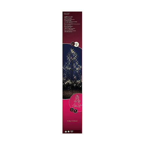 Albero luminoso LED bianco caldo 8 funzioni 200x120 cm esterno 3