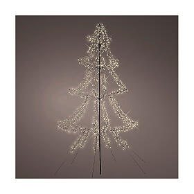 Albero luminoso LED bianco caldo 8 funzioni per esterno 300x180 cm