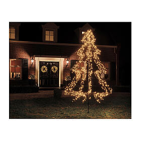 Albero luminoso LED bianco caldo 8 funzioni per esterno 300x180 cm