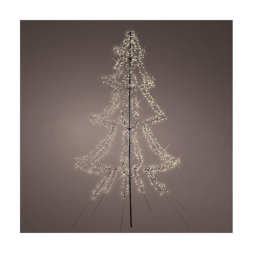 Albero luminoso LED bianco caldo 8 funzioni per esterno 300x180 cm 1